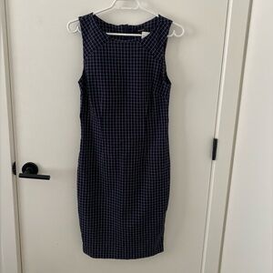 RW&CO. Navy Checkered Midi Dress